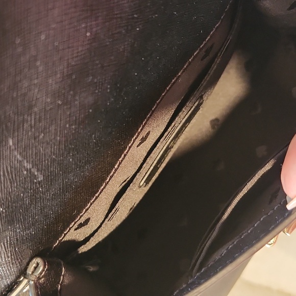 Small Kate Spade Black Top Handle + Crossbody Gold Chain Strap - Picture 6 of 9